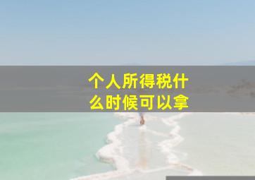 个人所得税什么时候可以拿