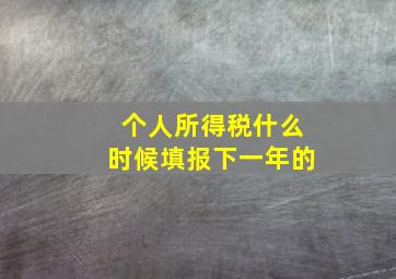 个人所得税什么时候填报下一年的