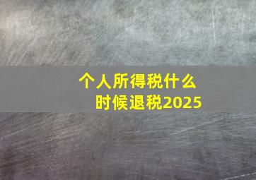 个人所得税什么时候退税2025