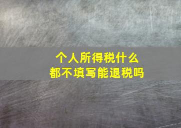 个人所得税什么都不填写能退税吗