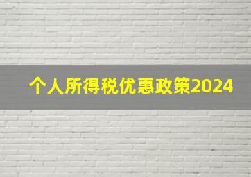 个人所得税优惠政策2024