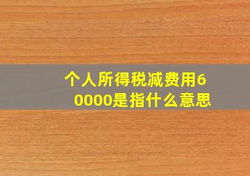 个人所得税减费用60000是指什么意思