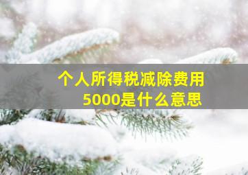 个人所得税减除费用5000是什么意思