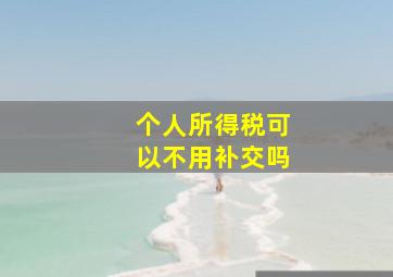 个人所得税可以不用补交吗