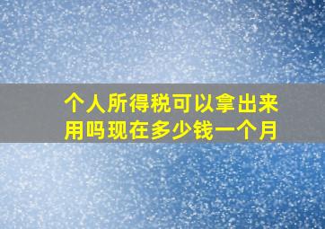 个人所得税可以拿出来用吗现在多少钱一个月