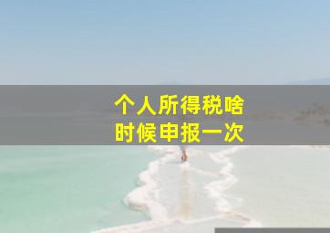 个人所得税啥时候申报一次