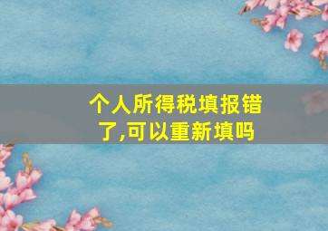 个人所得税填报错了,可以重新填吗