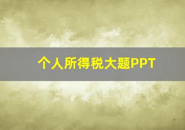 个人所得税大题PPT