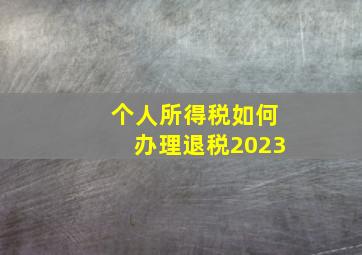 个人所得税如何办理退税2023