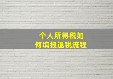 个人所得税如何填报退税流程