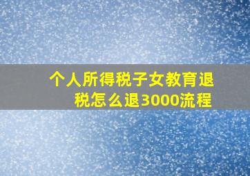 个人所得税子女教育退税怎么退3000流程