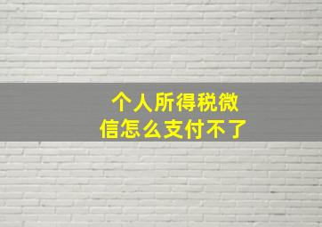 个人所得税微信怎么支付不了