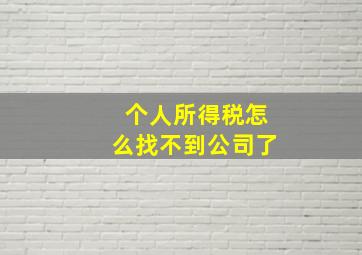 个人所得税怎么找不到公司了