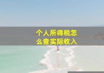 个人所得税怎么查实际收入