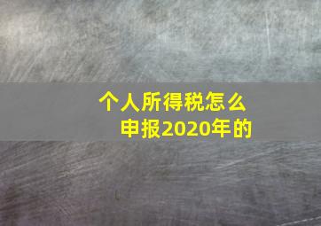 个人所得税怎么申报2020年的