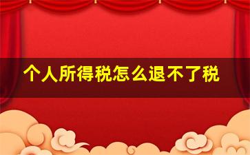 个人所得税怎么退不了税