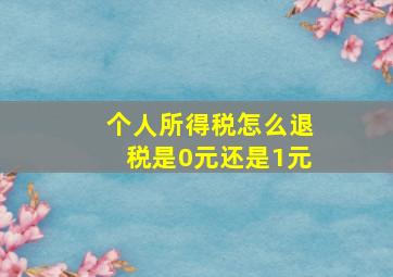 个人所得税怎么退税是0元还是1元