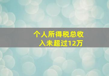 个人所得税总收入未超过12万