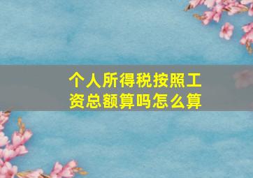 个人所得税按照工资总额算吗怎么算