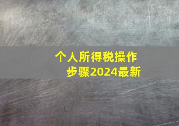 个人所得税操作步骤2024最新