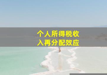 个人所得税收入再分配效应