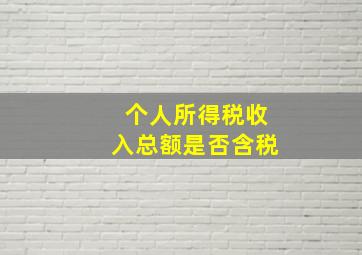 个人所得税收入总额是否含税