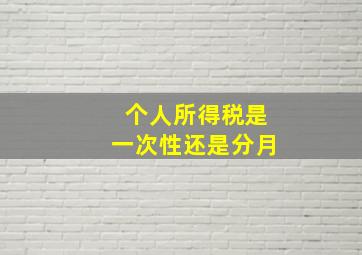 个人所得税是一次性还是分月