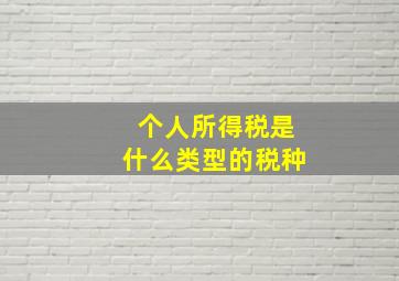 个人所得税是什么类型的税种