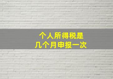 个人所得税是几个月申报一次