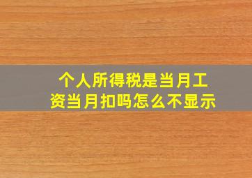 个人所得税是当月工资当月扣吗怎么不显示