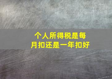 个人所得税是每月扣还是一年扣好