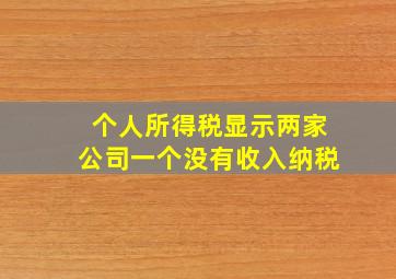 个人所得税显示两家公司一个没有收入纳税