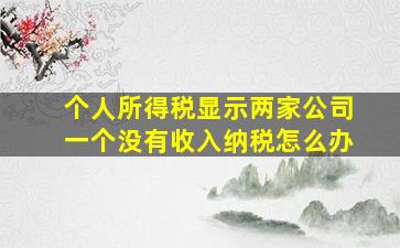 个人所得税显示两家公司一个没有收入纳税怎么办