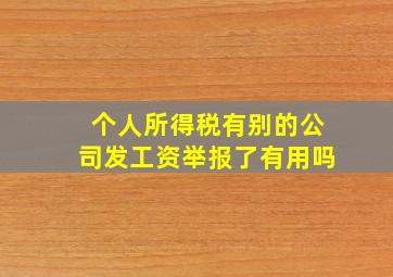 个人所得税有别的公司发工资举报了有用吗