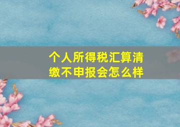 个人所得税汇算清缴不申报会怎么样