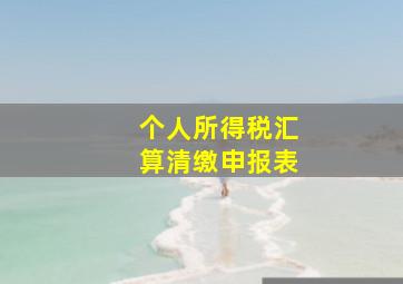 个人所得税汇算清缴申报表