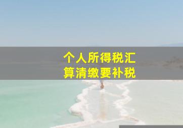 个人所得税汇算清缴要补税