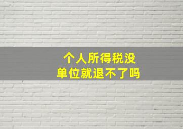 个人所得税没单位就退不了吗