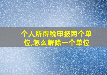 个人所得税申报两个单位,怎么解除一个单位