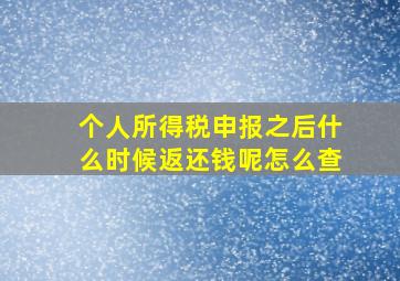 个人所得税申报之后什么时候返还钱呢怎么查