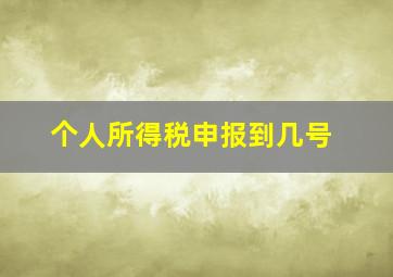 个人所得税申报到几号