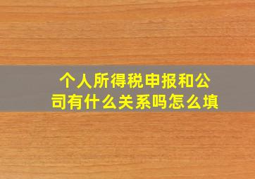 个人所得税申报和公司有什么关系吗怎么填