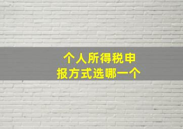 个人所得税申报方式选哪一个