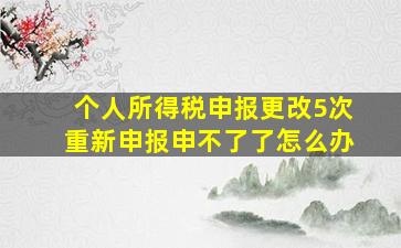 个人所得税申报更改5次重新申报申不了了怎么办