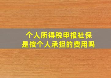 个人所得税申报社保是按个人承担的费用吗