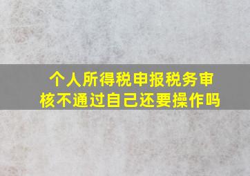 个人所得税申报税务审核不通过自己还要操作吗