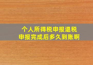 个人所得税申报退税申报完成后多久到账啊