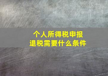 个人所得税申报退税需要什么条件