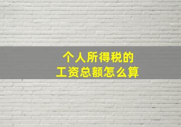 个人所得税的工资总额怎么算