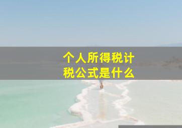 个人所得税计税公式是什么